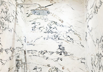 Marble-inspired design wall panels