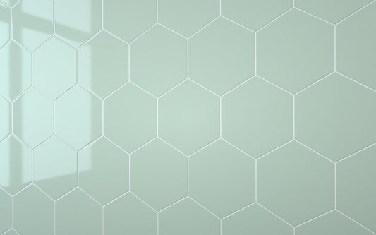 Hexagon Glass Green (160mm x 185mm)