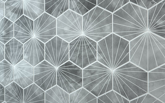 Hexagon Patterned Grey (160mm x 185mm)