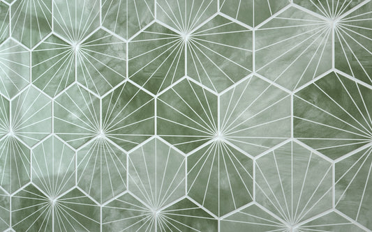 Hexagon Patterned Green (160mm x 185mm)