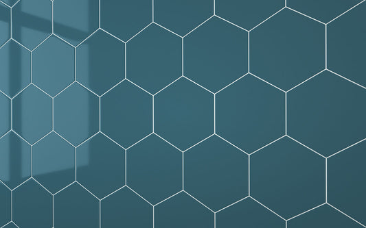 Hexagon Teal Blue (160mm x 185mm)