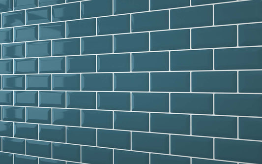 Bevel Metro Tile Teal Blue (150mm x 75mm)