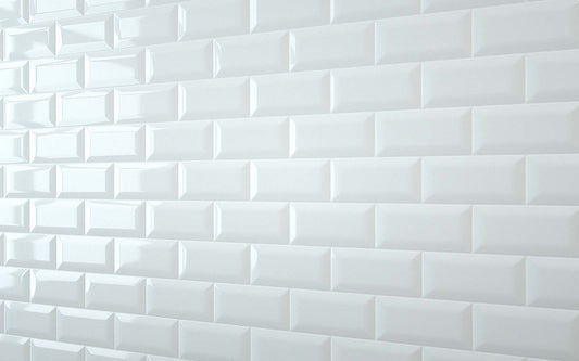 Bevel Metro Tile White (150mm x 75mm)