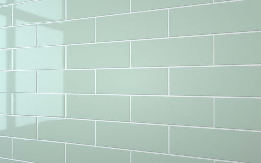 Flat Metro Large Brick Tile Glass Green (300mm x 100mm)