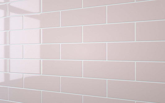 Flat Metro Large Brick Tile Pastel Pink (300mm x 100mm)