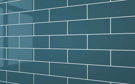 Flat Metro Large Brick Tile Teal Blue (300mm x 100mm)