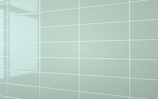 Flat Metro Large Linear Tile Glass Green (300mm x 100mm)