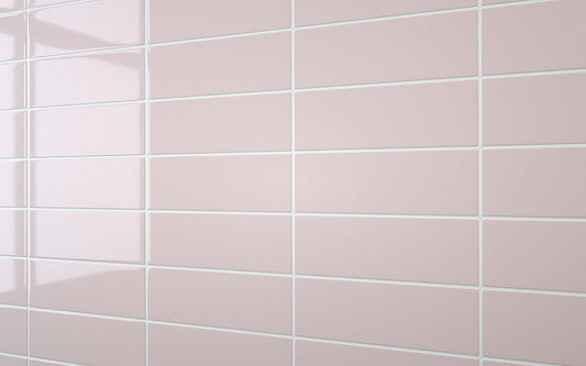 Flat Metro Large Linear Tile Pastel Pink (300mm x 100mm)