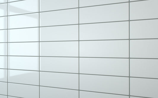 Flat Metro Large Linear Tile White (300mm x 100mm)