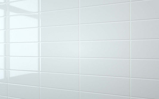 Flat Metro Large Linear Tile White (300mm x 100mm)